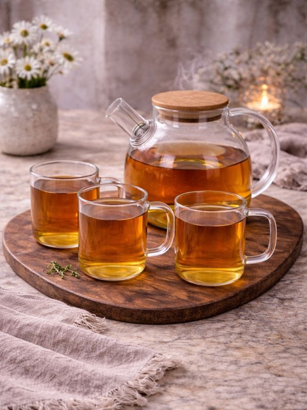 Te-sett - Kanne + 3 glass