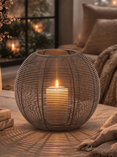 Hovedbilde Lykt, Wire – Brun