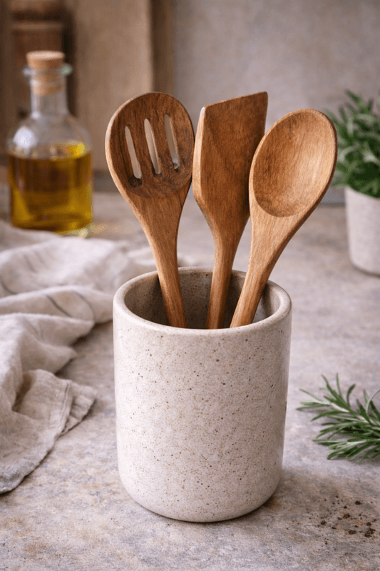 Kjøkkenredskaper i akasietre - 3 deler